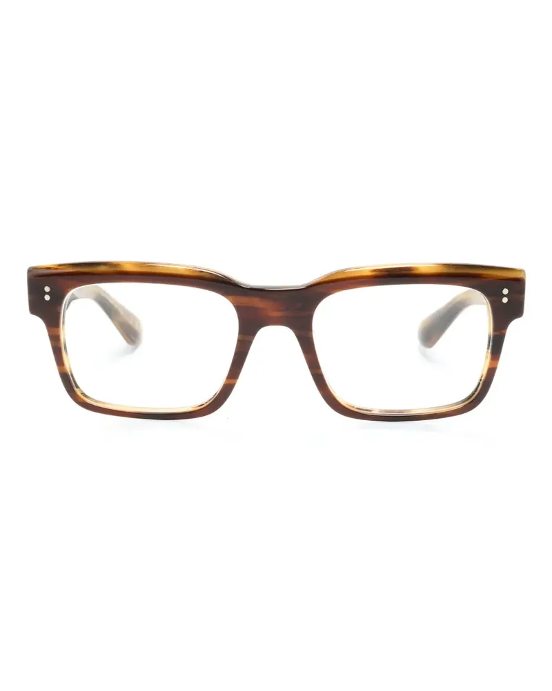 Oliver Peoples Eckige Brille in Schildpattoptik - Braun Braun