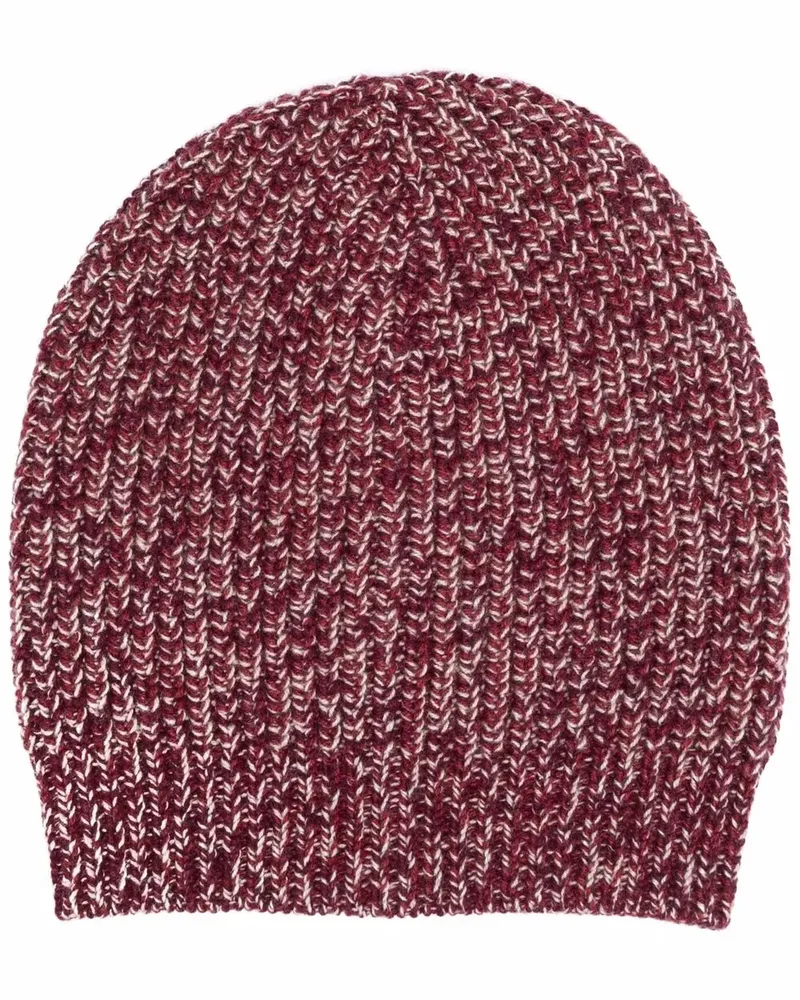 Brunello Cucinelli Gerippte Strickmütze - Rot Rot