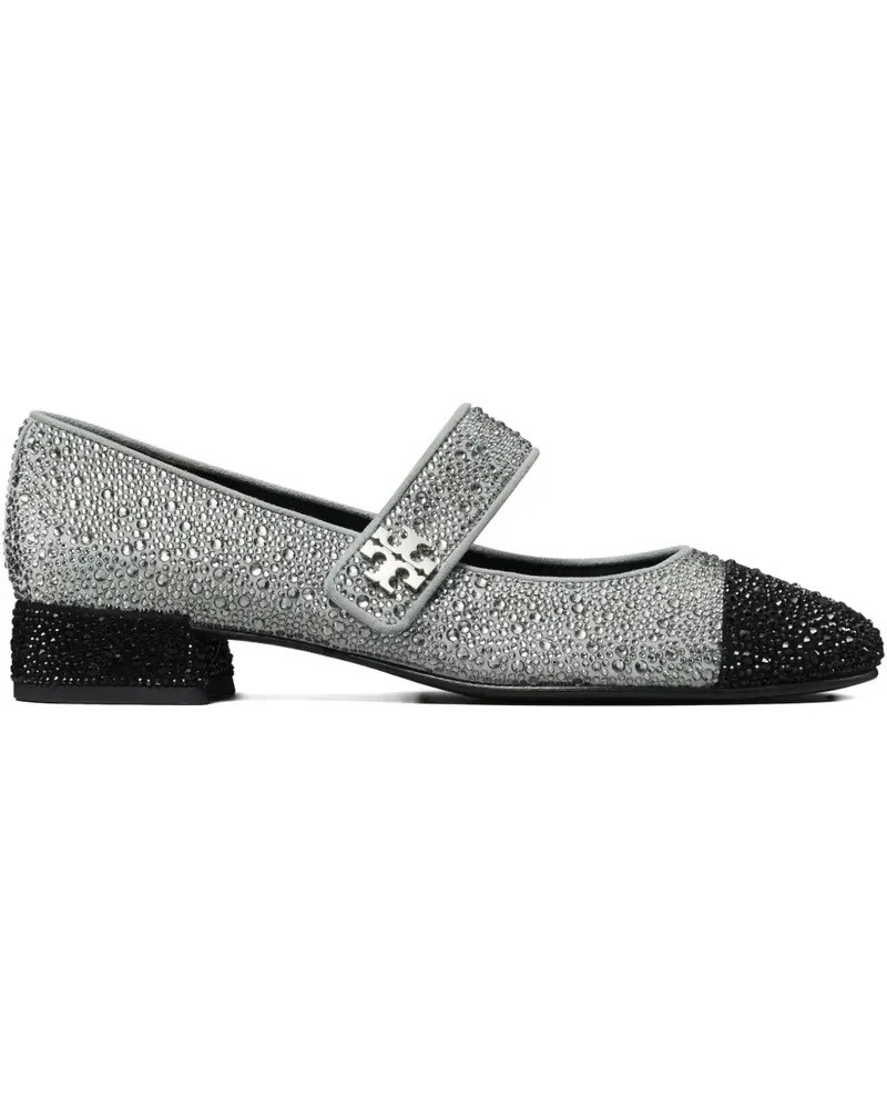 Tory Burch Mary Janes mit Kristallkappe 25mm - Silber Silber