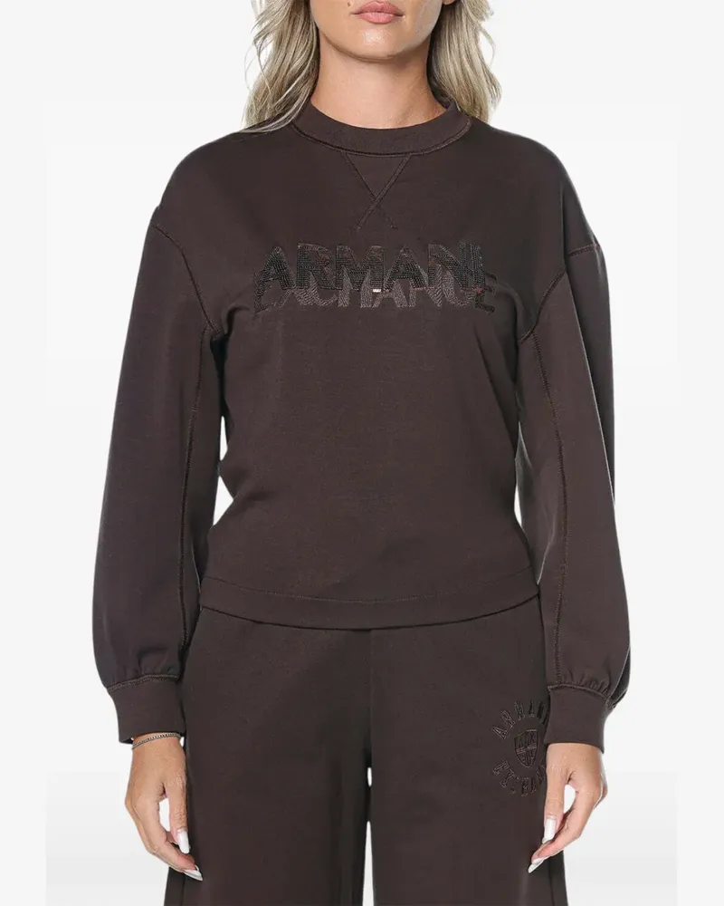 Armani Exchange Sweatshirt mit V-Steppung - Braun Braun