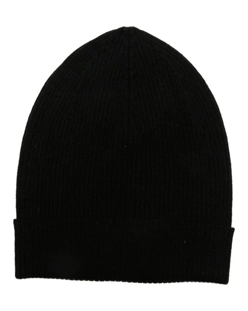 Rick Owens Gerippte Beanie - Schwarz Schwarz