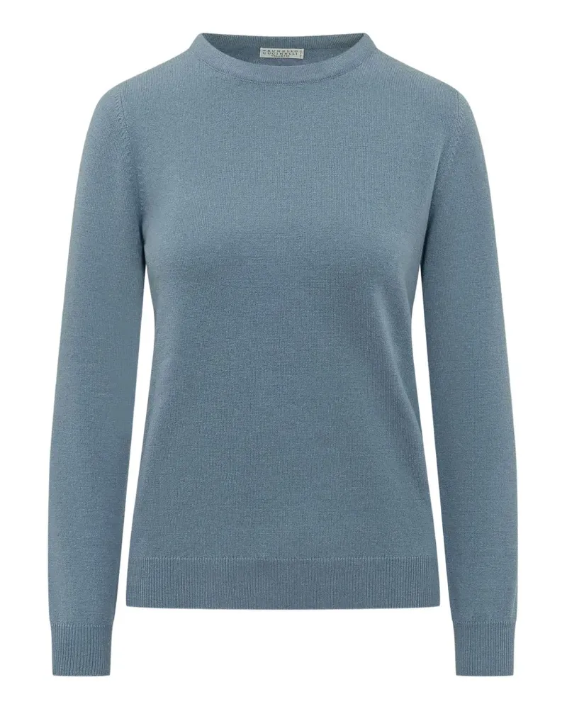 Brunello Cucinelli Fein gestrickter Kaschmirpullover - Blau Blau