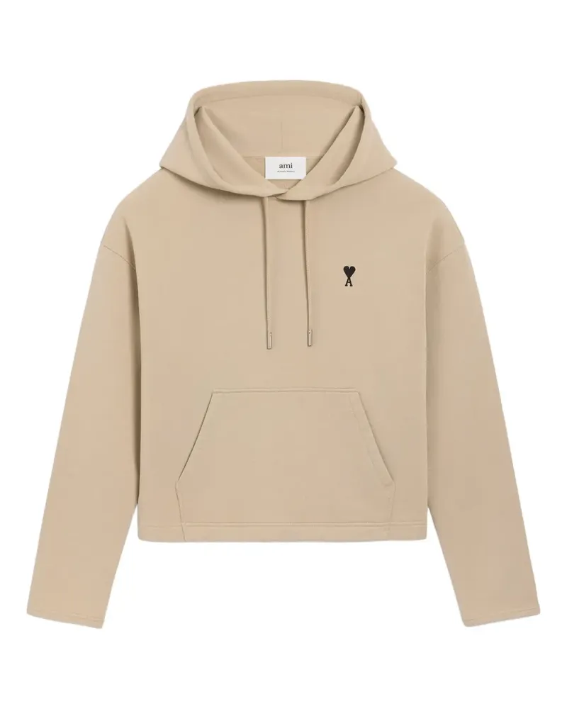 AMI Paris Fleece-Hoodie mit Herzstickerei - Nude Nude