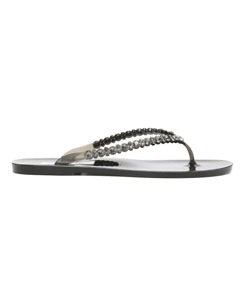 Menghi crystal-embellished flip flops - Schwarz Schwarz