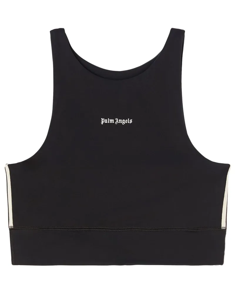 Palm Angels Cropped-Top mit Logo-Print - Schwarz Schwarz