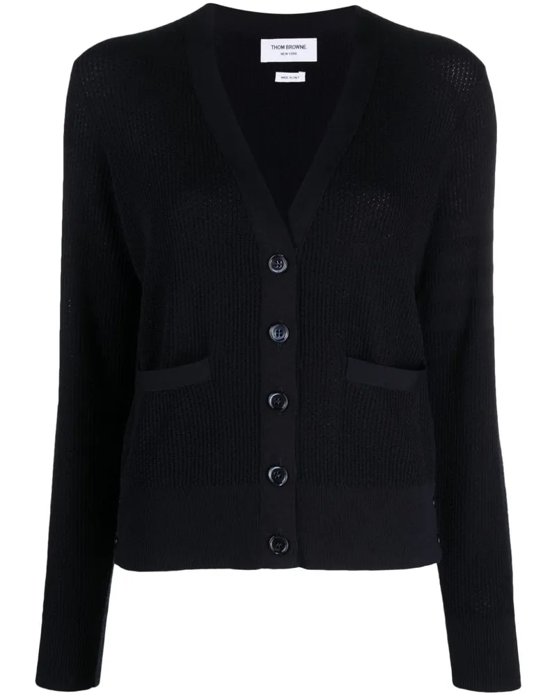 Thom Browne Cardigan mit V-Ausschnitt - Blau Blau
