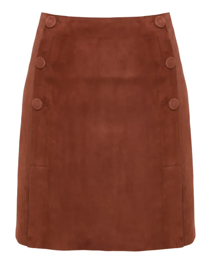 Yves Salomon Doppelseitiger Minirock mit Knöpfen - Braun Braun