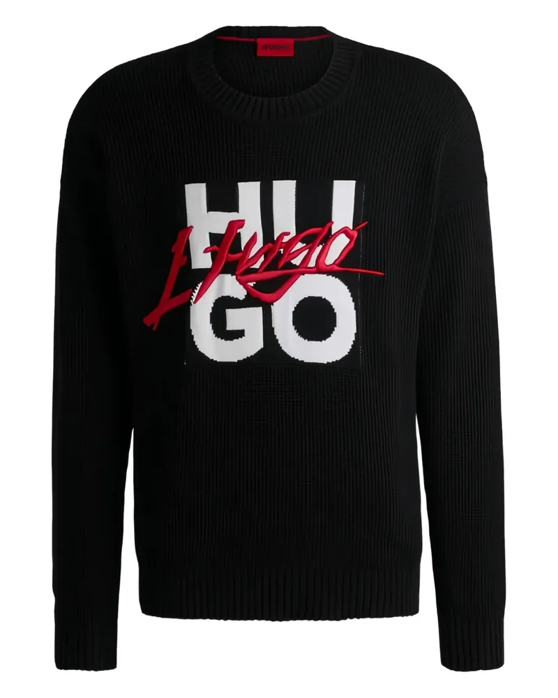 HUGO BOSS Semou Pullover mit rundem Ausschnitt - Schwarz Schwarz