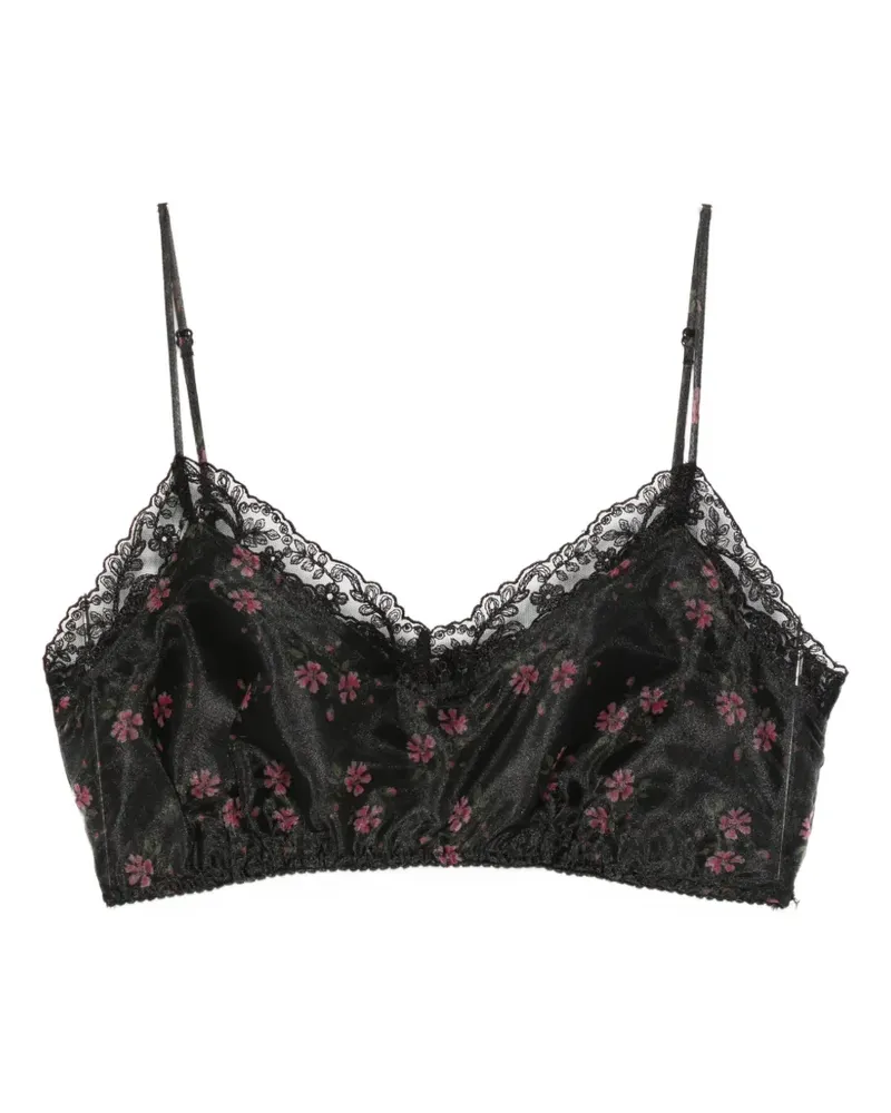 Simone Rocha Cropped-Top mit Spitze - Schwarz Schwarz
