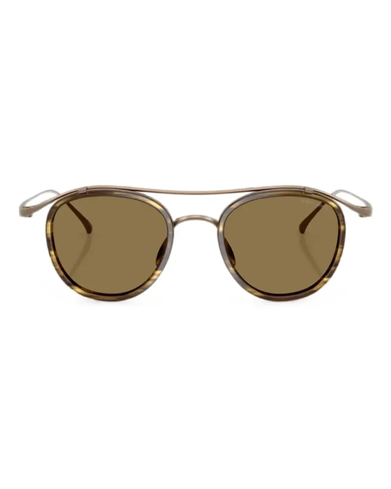 Giorgio Armani Sonnenbrille mit rundem Gestell - Braun Braun