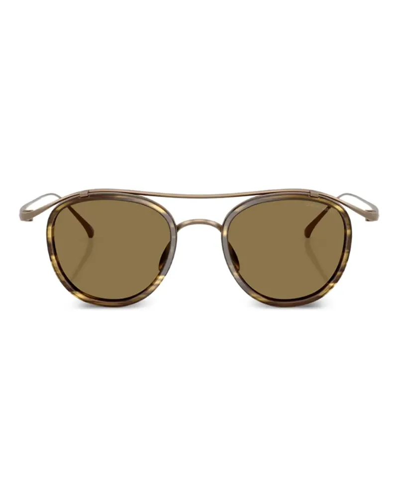 Giorgio Armani Sonnenbrille mit rundem Gestell - Braun Braun
