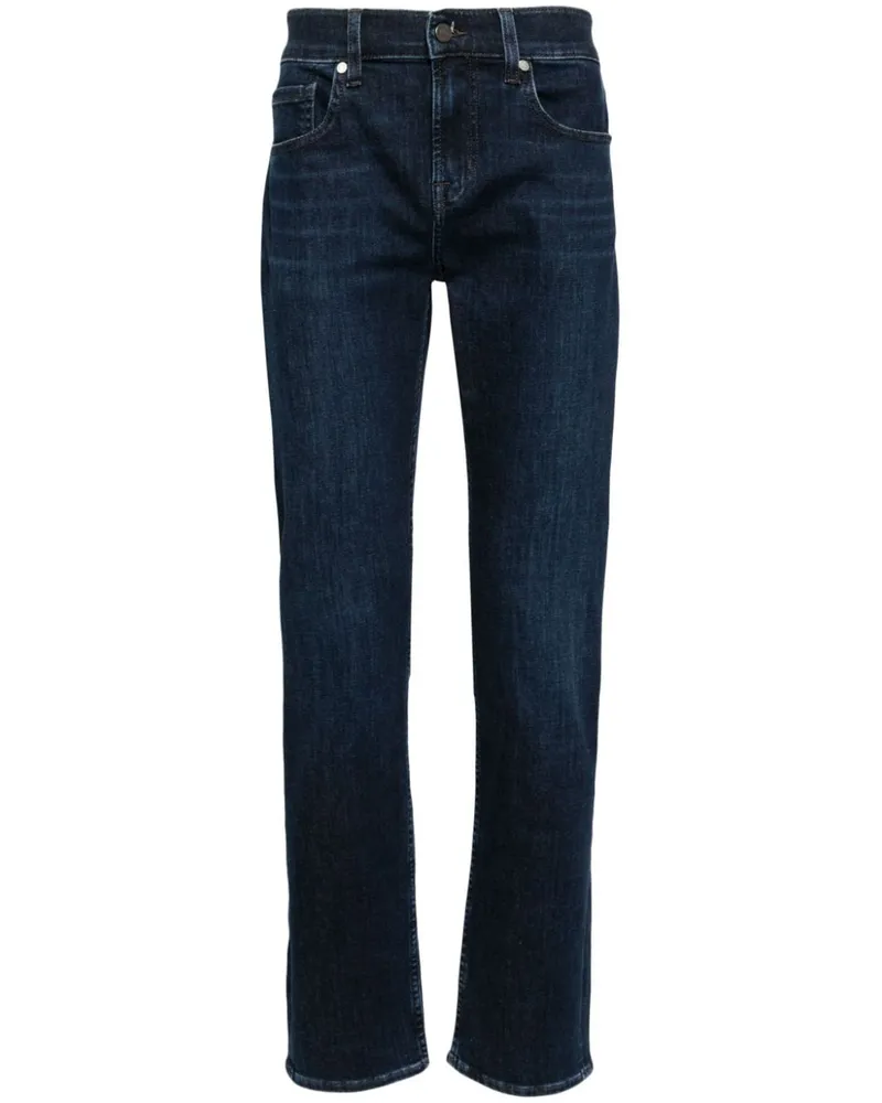 7 for all mankind Halbhohe Luxe Straight-Leg-Jeans Blau