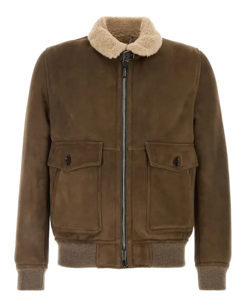 MOORER Fiano suede jacket - Braun Braun
