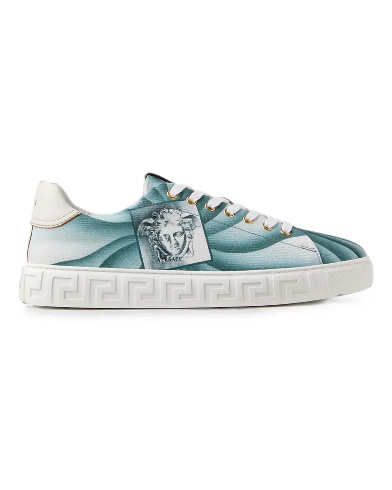 Versace Greca printed canvas sneakers - Blau Blau