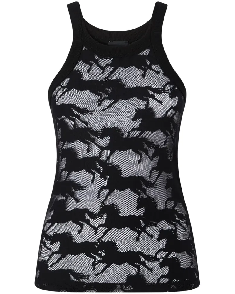 Pinko Tanktop mit Pferde-Motiv - Schwarz Schwarz