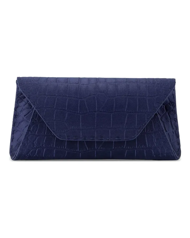 Tyler Ellis small Eloise crocodile-effect clutch bag - Blau Blau
