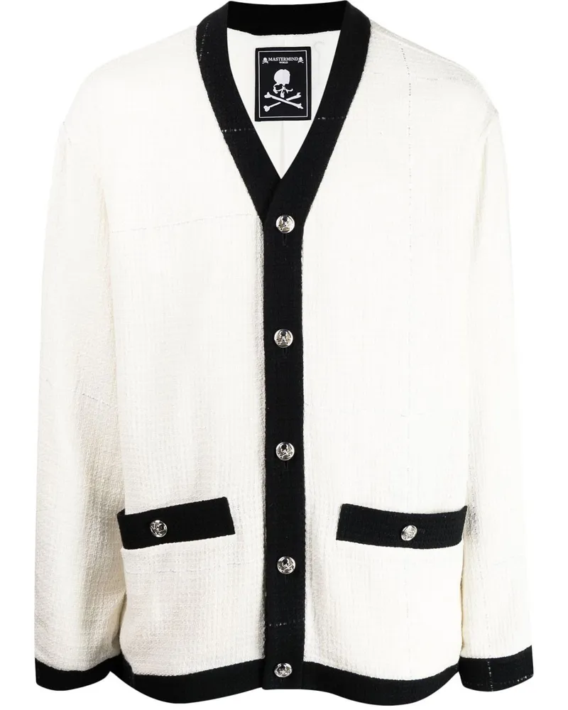 Mastermind World Cardigan mit Logo-Stickerei - Weiß Weiß