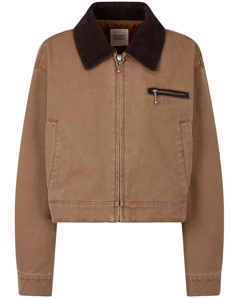 STUDIO TOMBOY Gesteppte Cropped-Jacke - Nude Nude