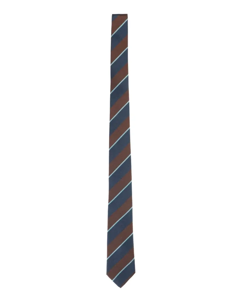 Paul Smith herringbone-pattern striped tie - Blau Blau