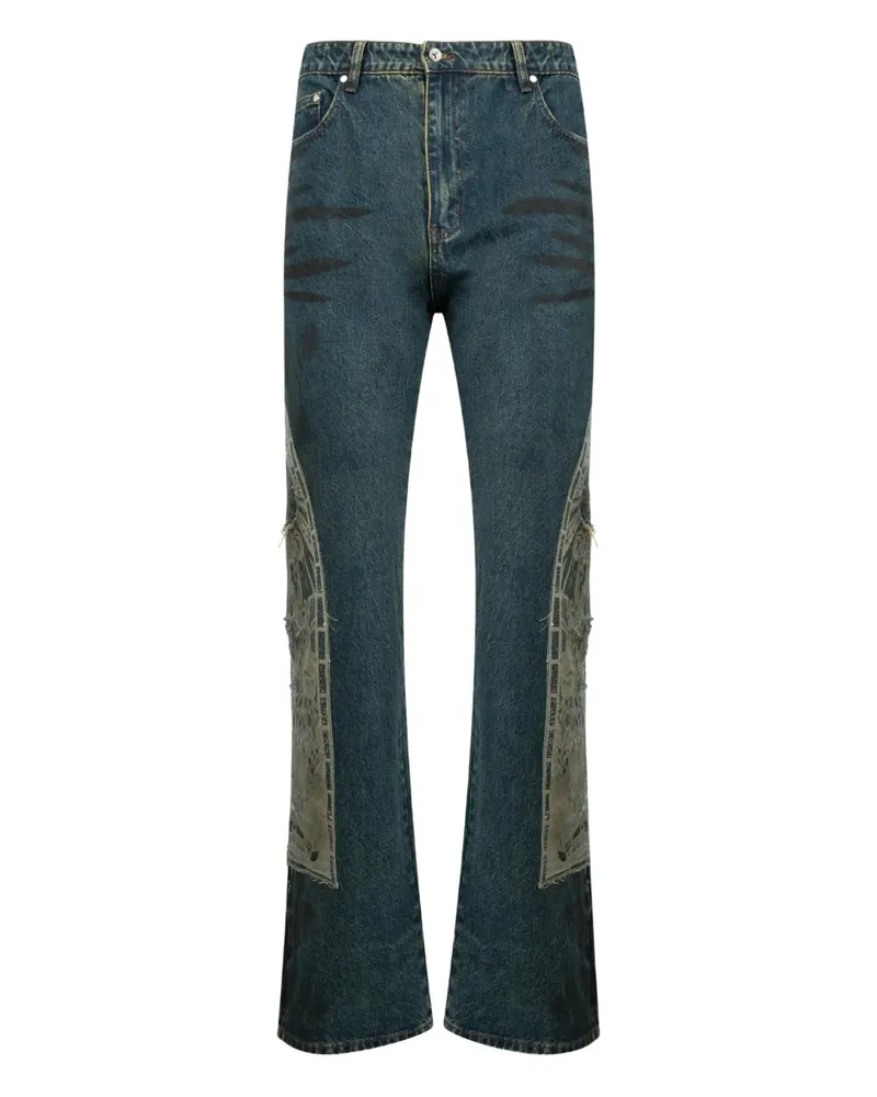 WHO DECIDES WAR Mechanic Jeans mit Grafik - Blau Blau