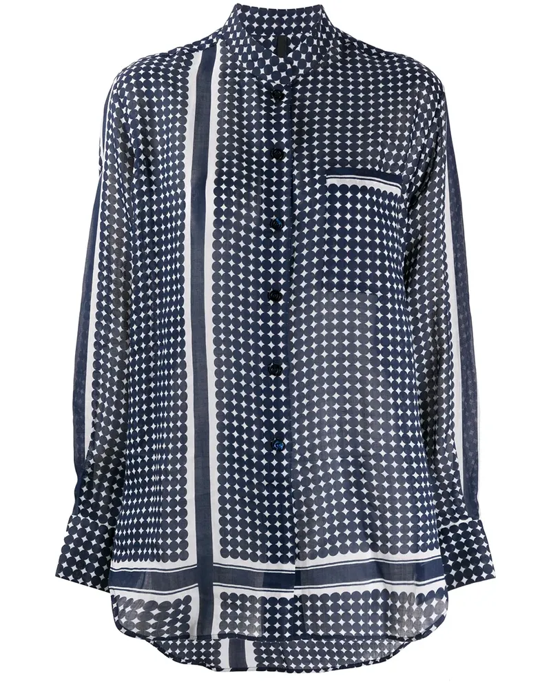 Sara Lanzi Hemd mit geometrischem Print - Blau Blau