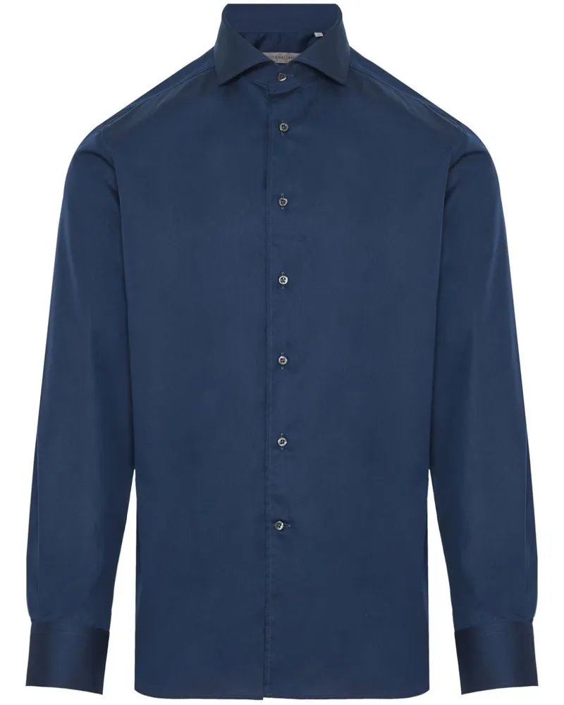 Corneliani Hemd aus Popeline - Blau Blau