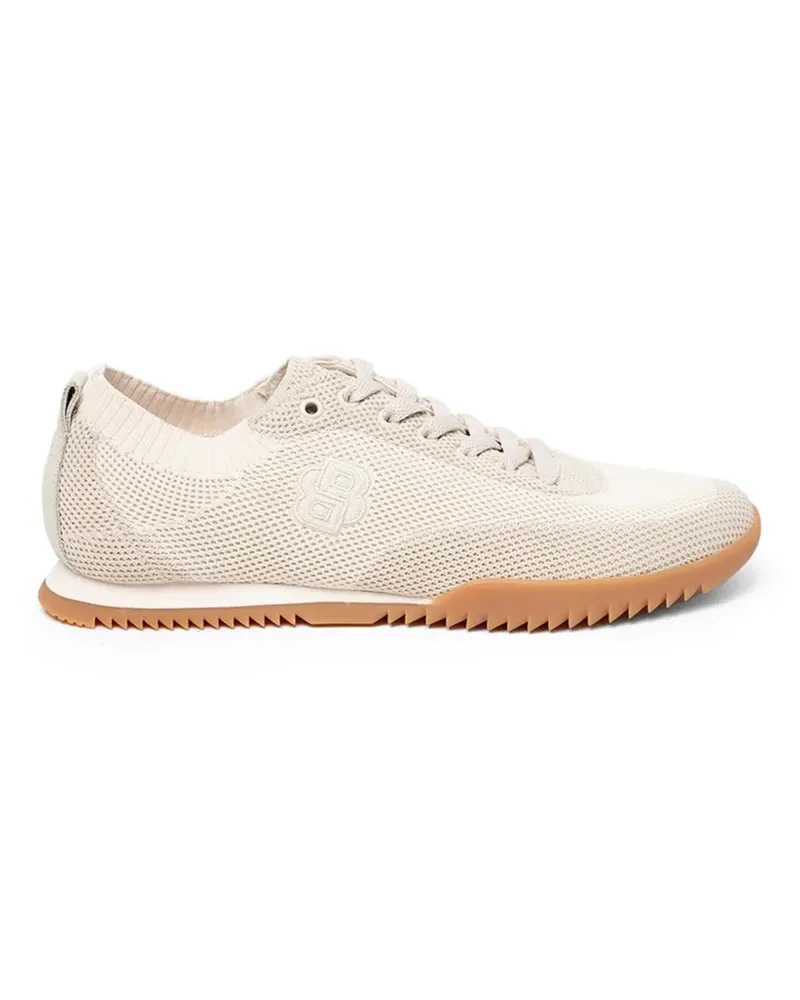 HUGO BOSS logo-embroidered knit sneakers - Nude Nude