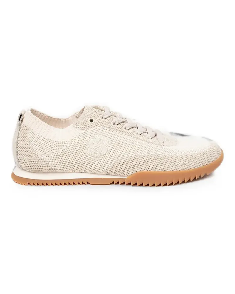 HUGO BOSS logo-embroidered knit sneakers - Nude Nude