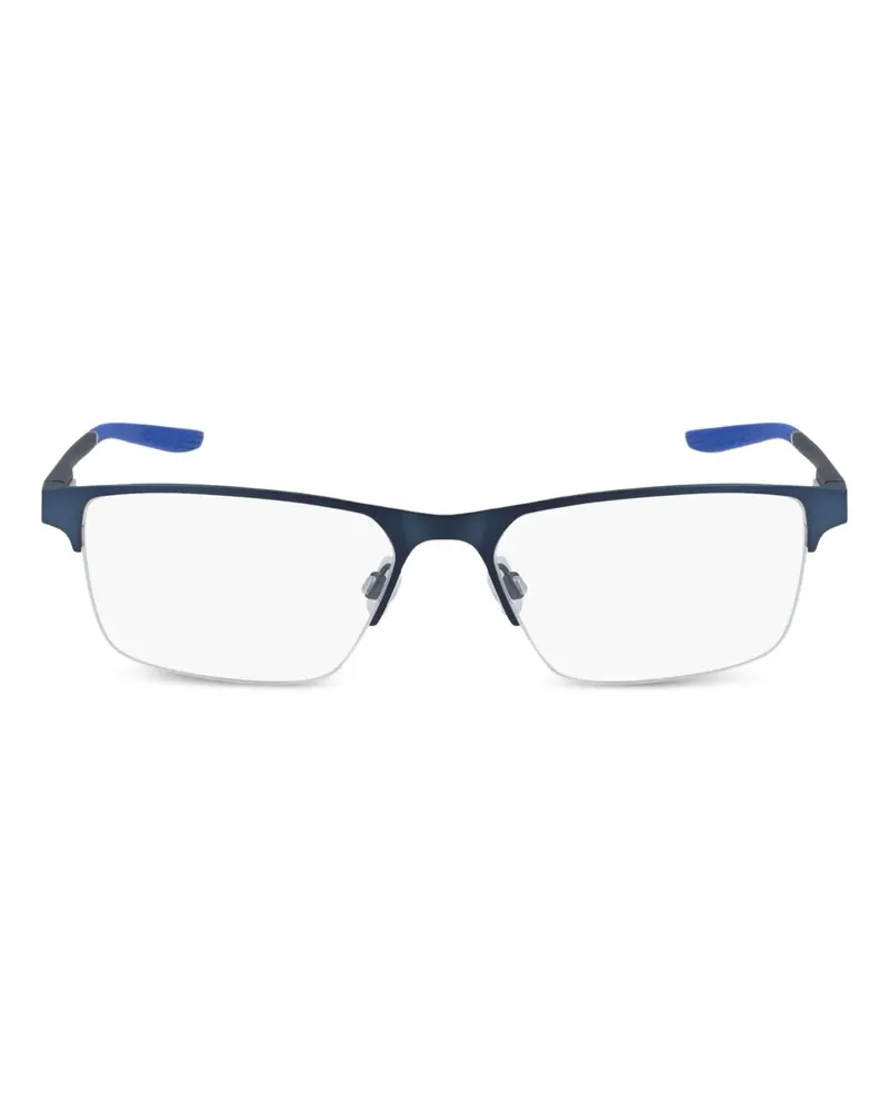 Nike Eckige Halbrandbrille - Blau Blau