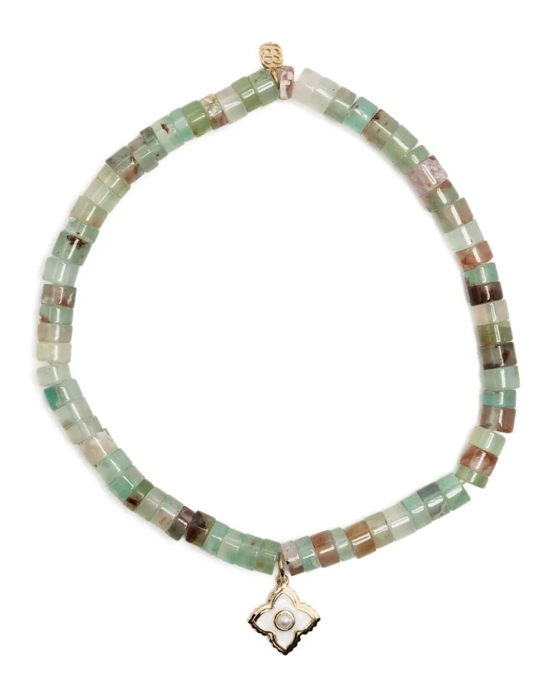 Sydney Evan 14kt Moroccan Flower Gelbgold-Quarzarmband - Grün Grün