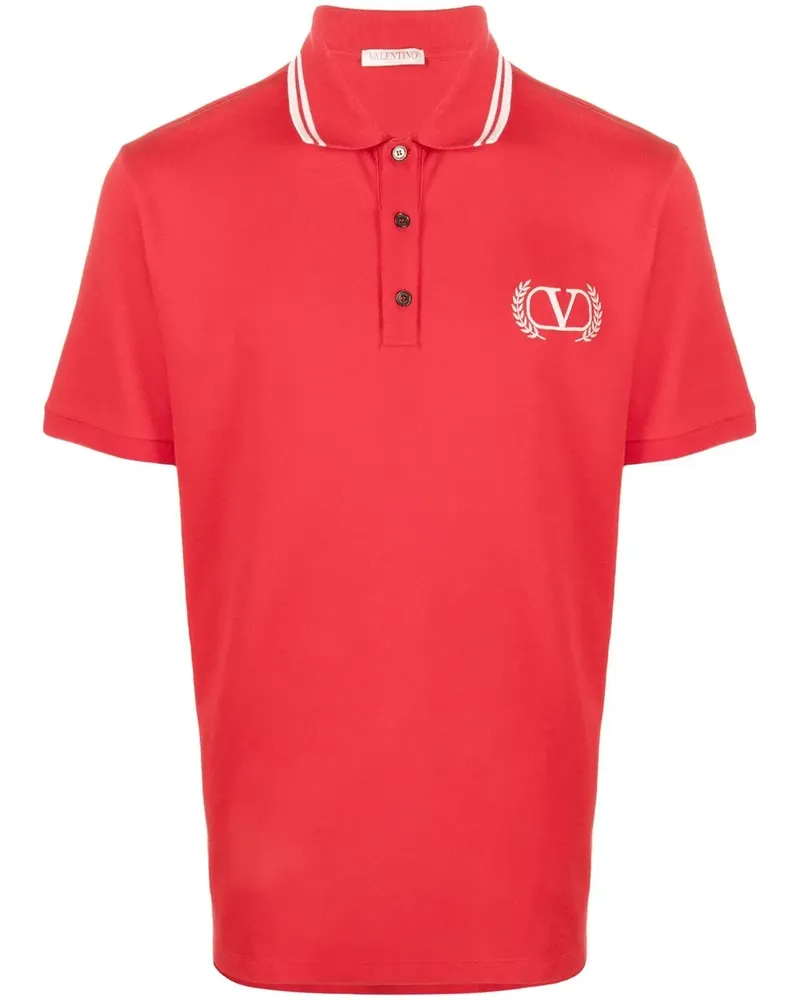 Valentino Garavani Poloshirt mit VLOGO-Stickerei - Rot Rot