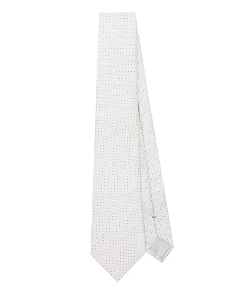 Giorgio Armani Seidenkrawatte mit Jacquardmuster - Weiß Weiß