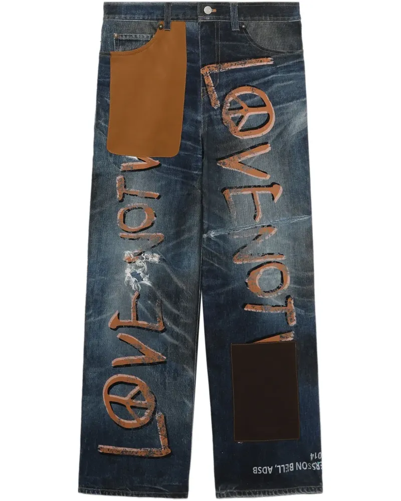 Andersson Bell Jeans mit Text-Print - Blau Blau
