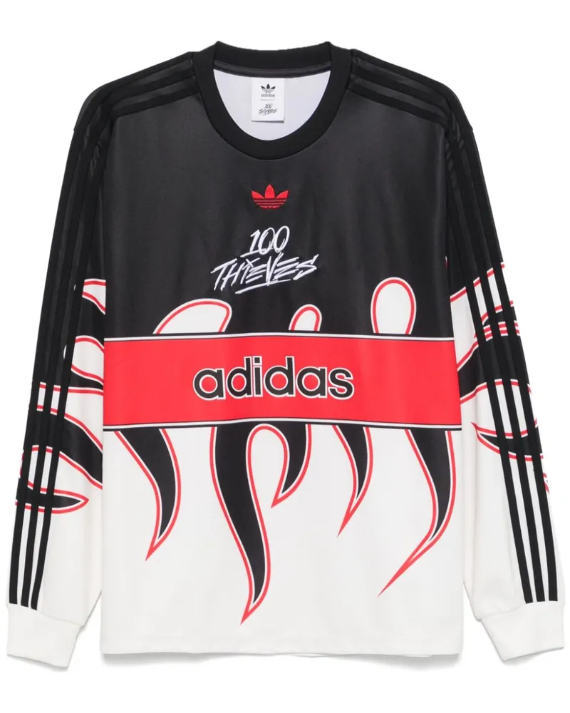 adidas x 100 Thieves T-Shirt mit Logo - Schwarz Schwarz