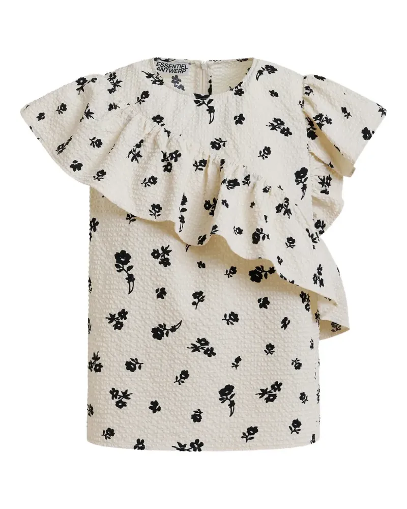 Essentiel Bluse mit Blumenmuster - Nude Nude