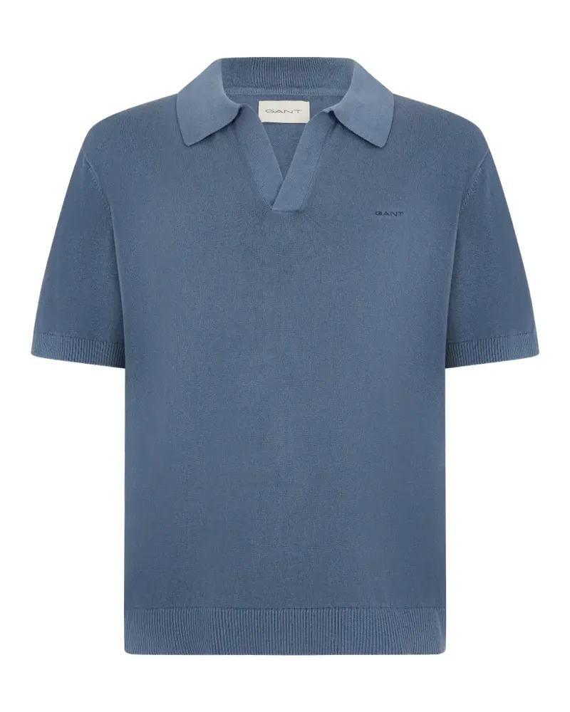 Gant fine-knit short-sleeve T-shirt - Blau Blau