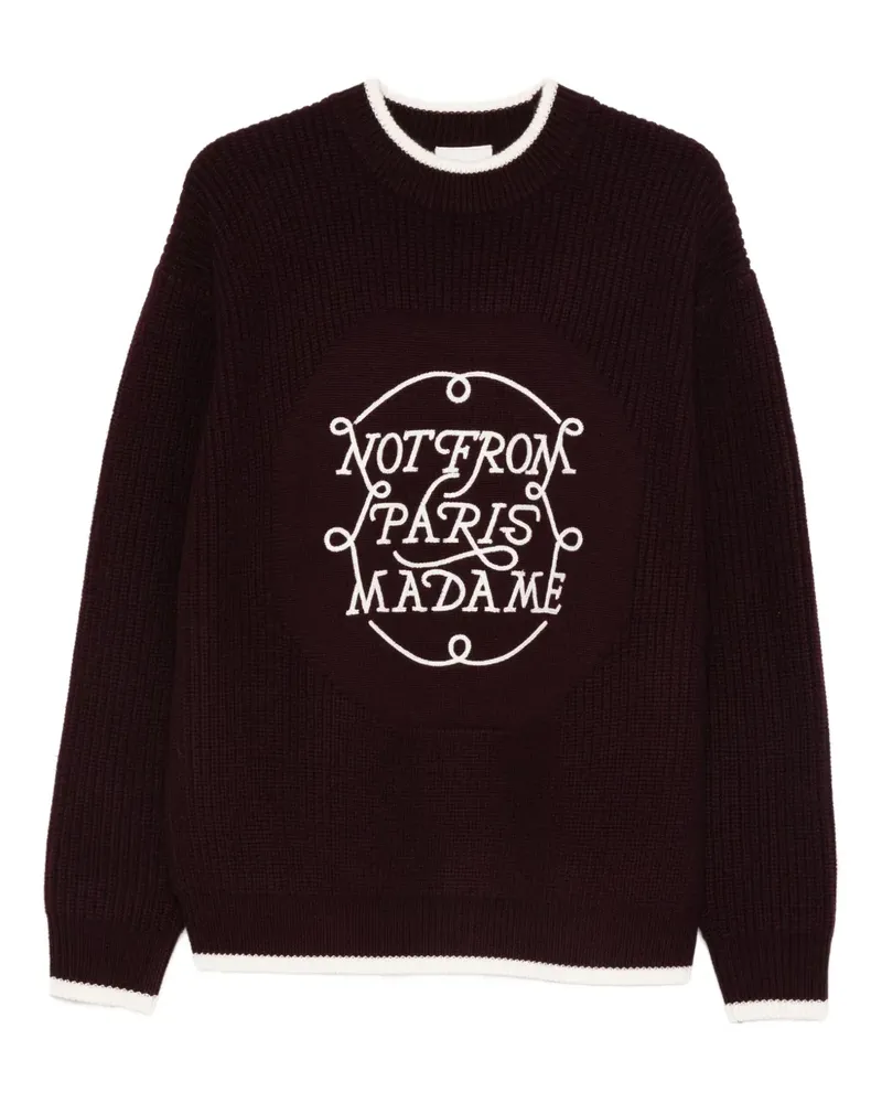 Drôle de Monsieur Bestickter Pullover - Rot Rot