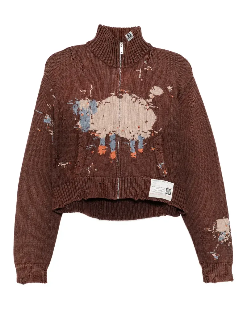 MIHARAYASUHIRO Intarsien-Jacke im Distressed-Look - Braun Braun