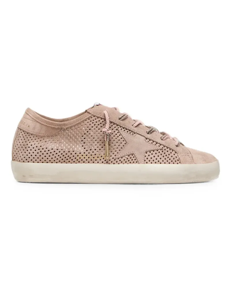 Golden Goose Super-Star LTD in powder-pink perforated suede with tone-on-tone star sneakers - Rosa Rosa
