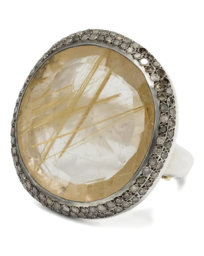 Rosa Maria Roberta Ring mit Diamanten und Quarz - Silber Silber