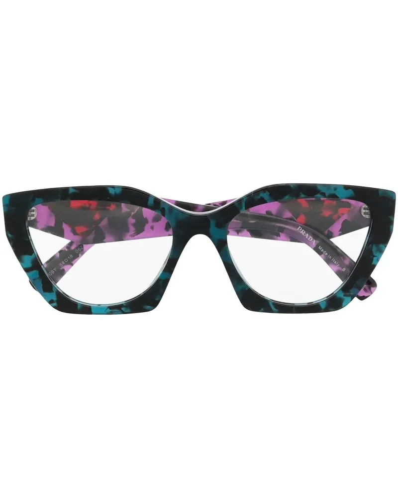 Prada Cat-Eye-Brille in Schildpattoptik - Blau Blau