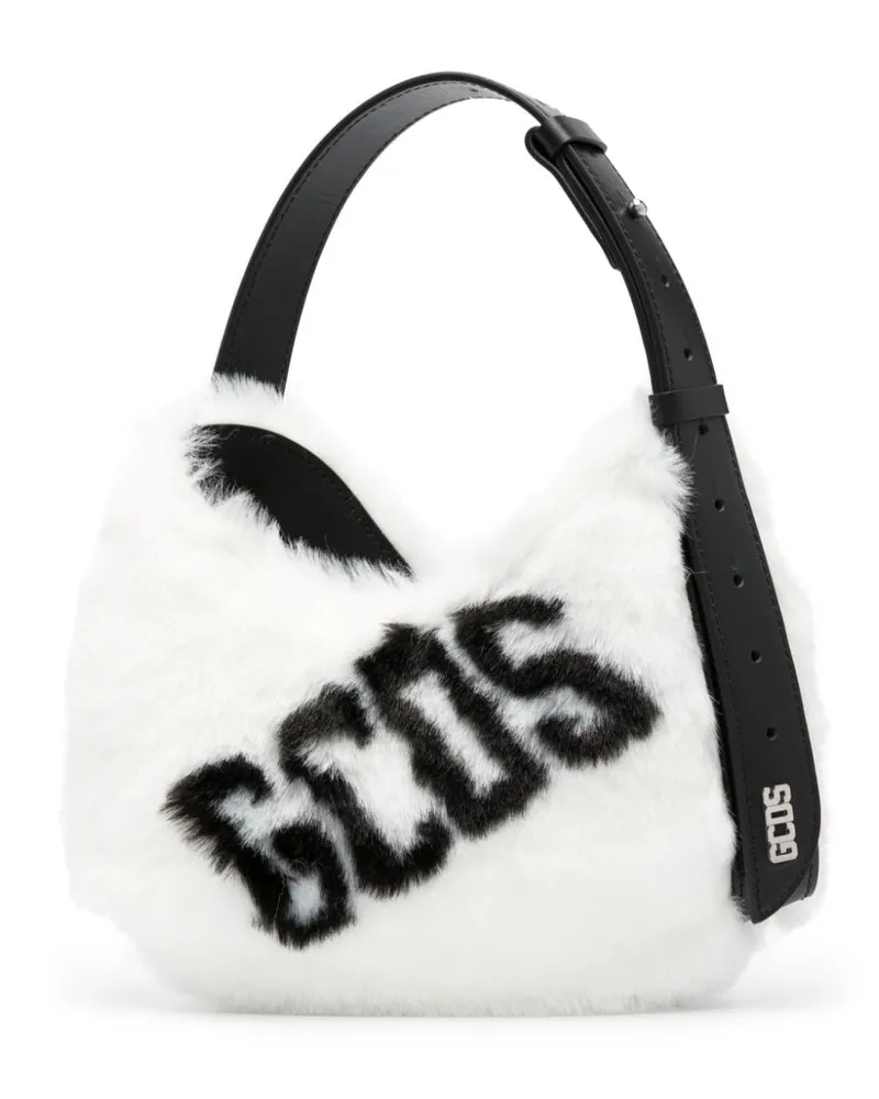 GCDS Kleine Comma Schultertasche - Weiß Weiß