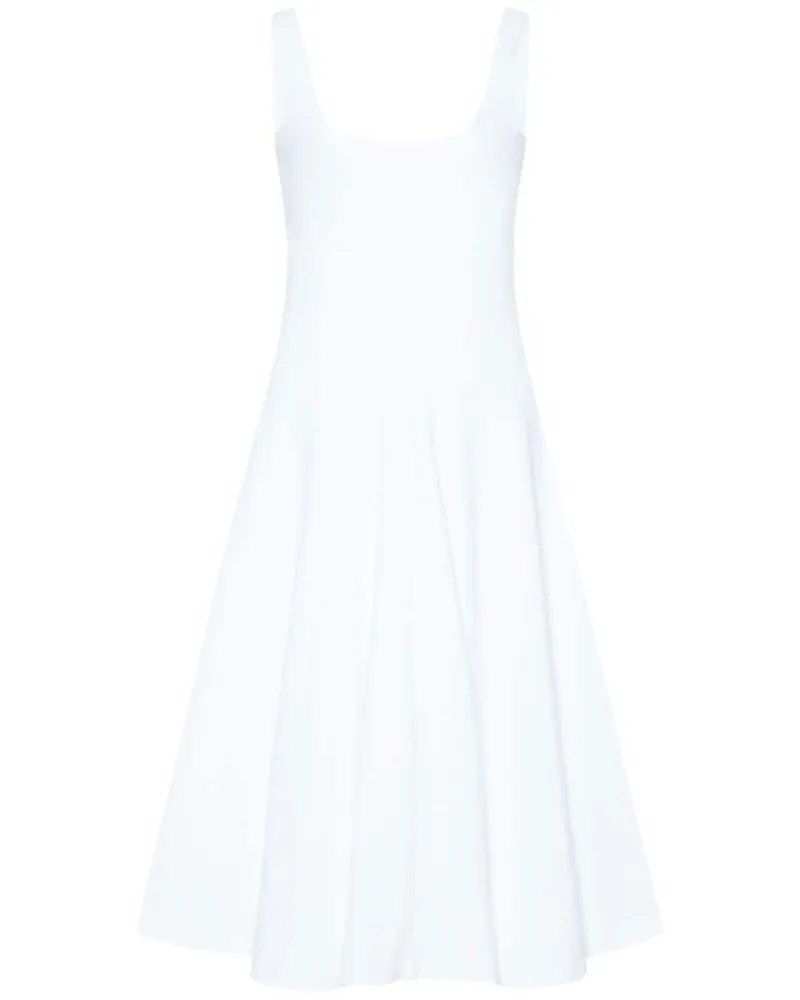 Rosetta Getty Ausgestelltes Kleid mit U-Ausschnitt Weiß