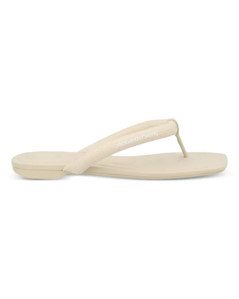 Alexander Wang logo-print flip-flops - Nude Nude