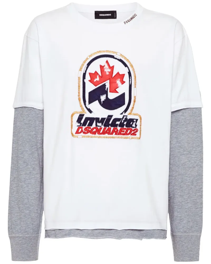 Dsquared2 T-Shirt im Layering-Look - Weiß Weiß