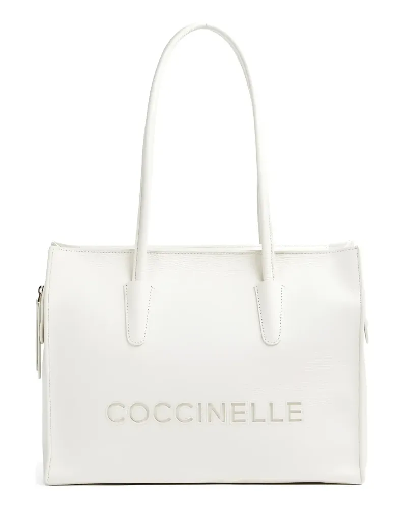 Coccinelle Rechteckige Schultertasche - Weiß Weiß