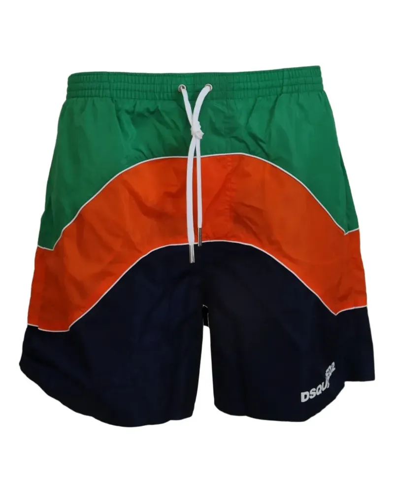 Dsquared2 Badehose in Colour-Block-Optik - Grün Grün