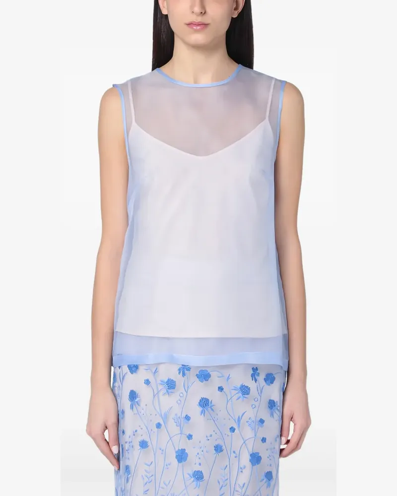 P.A.R.O.S.H. Top aus Seide - Blau Blau