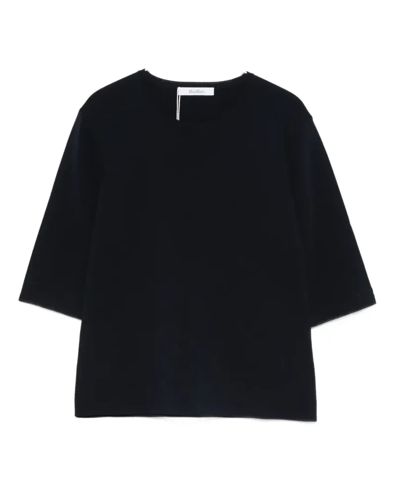 Max Mara Kurzärmeliges Mapfaida Oberteil mit rundem Ausschnitt - Blau Blau