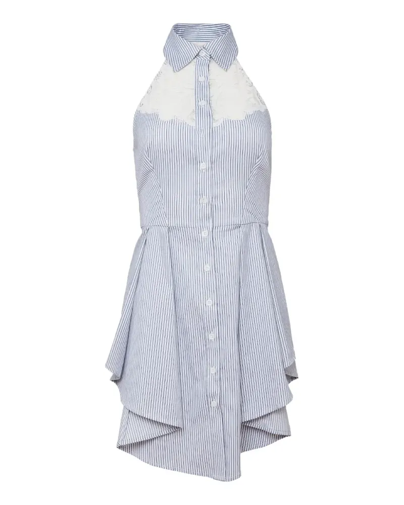 Fleur Du Mal lace-cutout halter-neck mini dress - Blau Blau